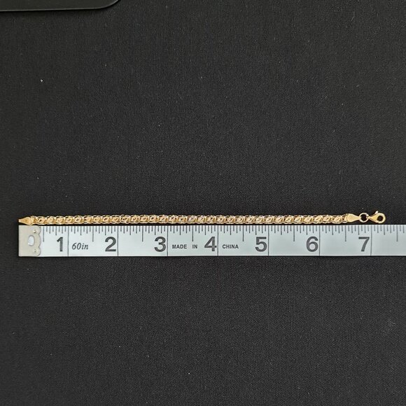 18k gold bracelet damascus style  real gold - Picture 9 of 16